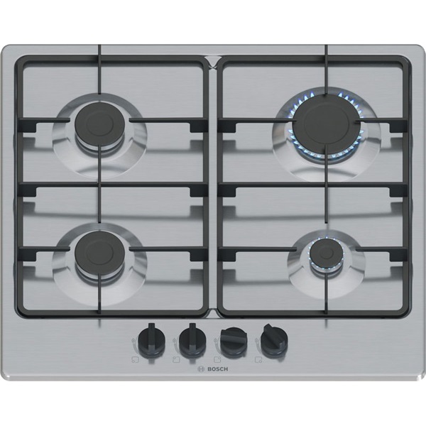 Bosch PGP6B5K60 inox, beépíthető, gáz, főzőzóna:4, beépíthető méret: 58,2cm, főzőlap