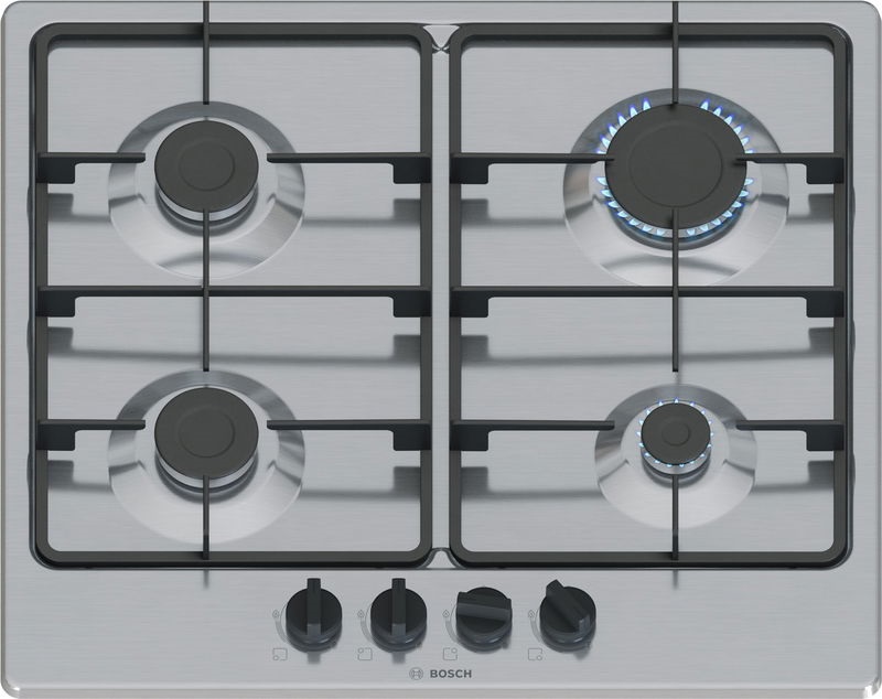 Bosch PGP6B5K60 inox, beépíthető, gáz, főzőzóna:4, beépíthető méret: 58,2cm, főzőlap