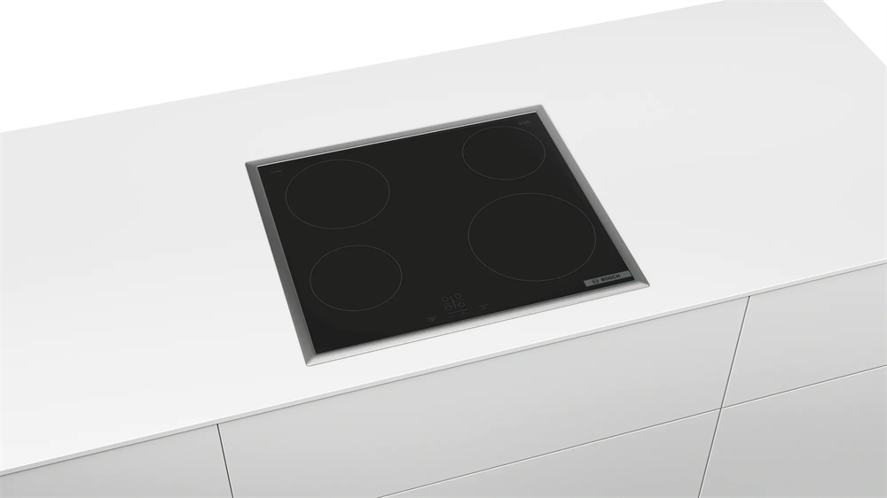 Bosch PKE645BA2E fekete, beépíthető, elektromos üvegkerámia, főzőzóna: 4, beépíthető méret: 56cm, főzőlap