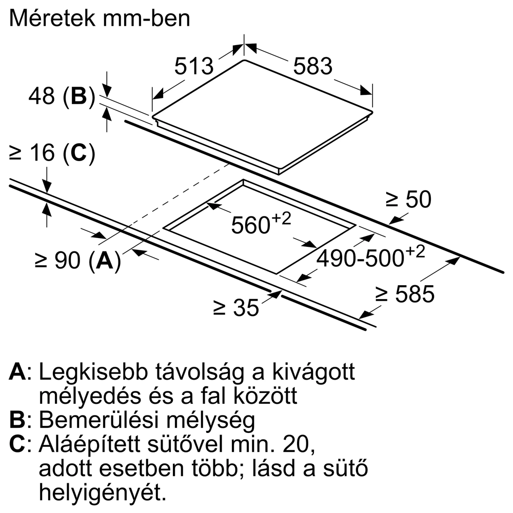 Bosch PKE645BA2E fekete, beépíthető, elektromos üvegkerámia, főzőzóna: 4, beépíthető méret: 56cm, főzőlap