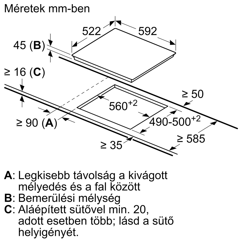 Bosch PKF631BB2E fekete, beépíthető, elektromos üvegkerámia, főzőzóna: 4, beépíthető méret: 56cm, főzőlap