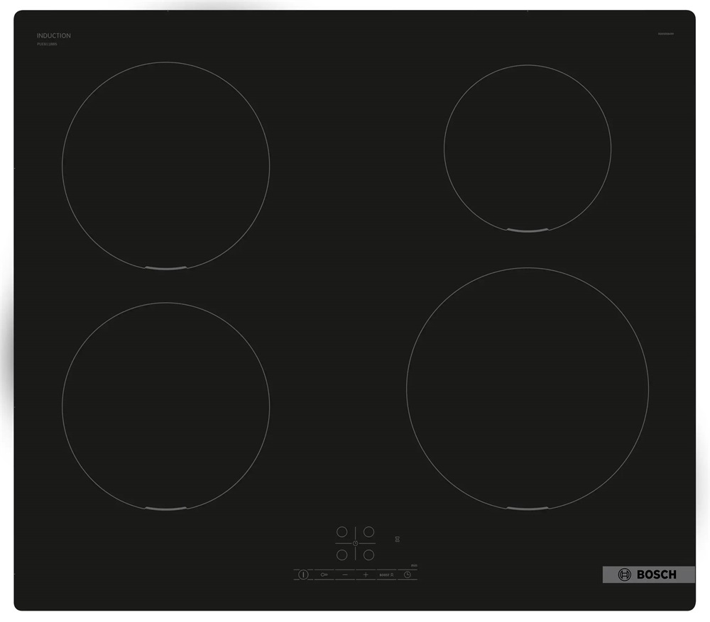 Bosch PUE611BB5E fekete, beépíthető, indukciós, főzőzóna: 4, beépíthető méret: 56cm, főzőlap