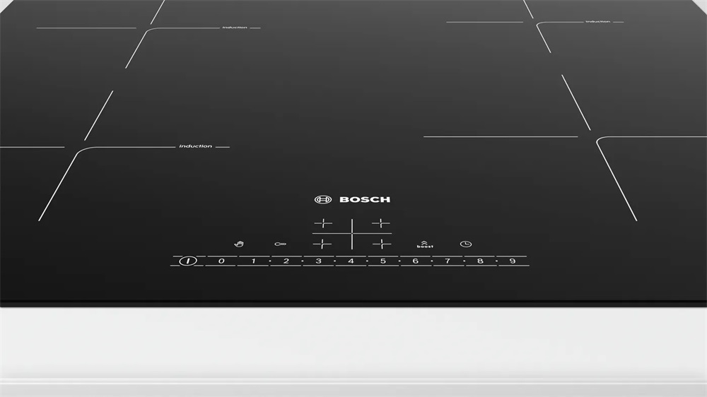 Bosch PUE611FB1E fekete, beépíthető, indukciós, főzőzóna: 4, beépíthető méret: 56cm, főzőlap