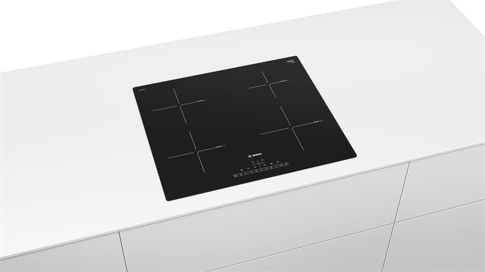 Bosch PUE611FB1E fekete, beépíthető, indukciós, főzőzóna: 4, beépíthető méret: 56cm, főzőlap