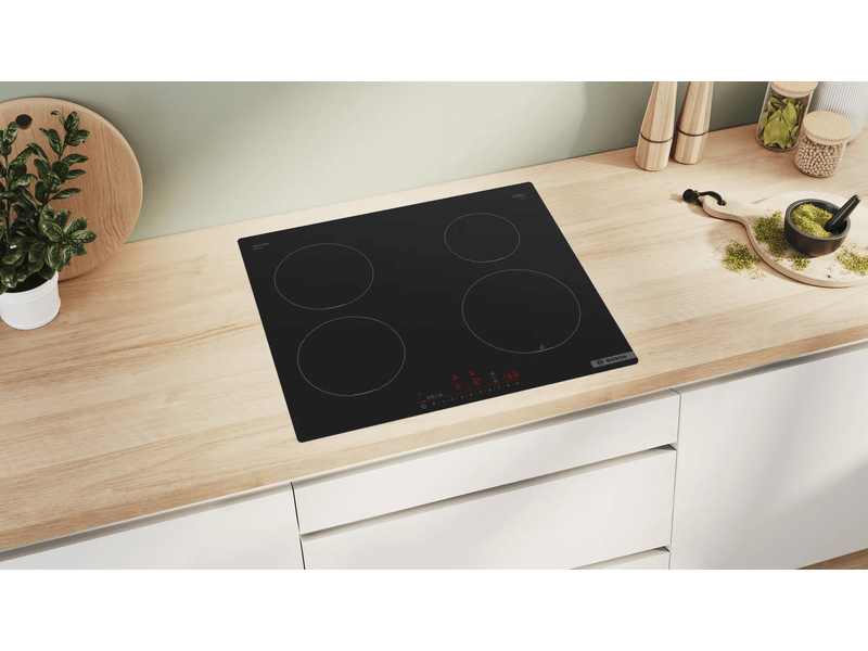 Bosch PUE611HC1E fekete, beépíthető, indukciós, főzőzóna: 4, beépíthető méret: 56cm, főzőlap