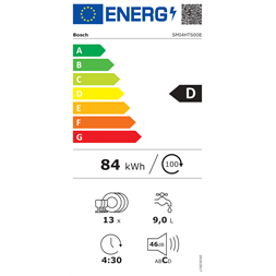 Bosch SMI4HTS00E inox, programok száma: 6, beépíthető, 13 terítékes mosogatógép 