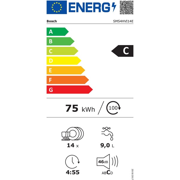 Bosch  SMS2HVI06E inox, programok száma:5, szabadonálló, 14 terítékes mosogatógép