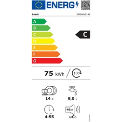 Bosch  SMS2HVI06E inox, programok száma:5, szabadonálló, 14 terítékes mosogatógép