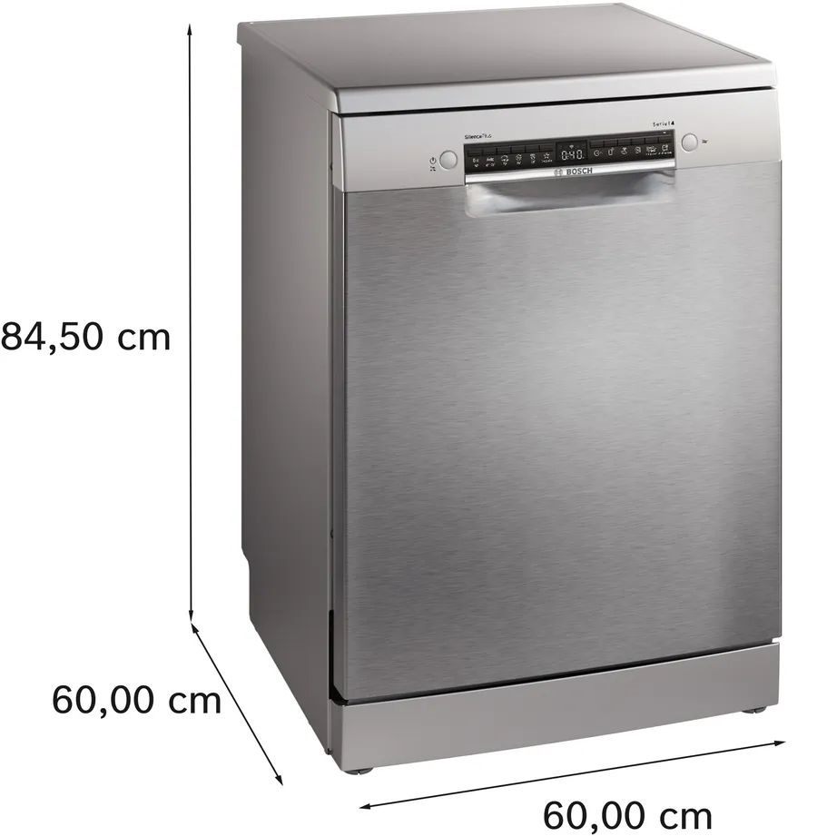 Bosch SMS4ECI26E inox, szabadonálló, programok száma:6, 14 terítékes mosogatógép