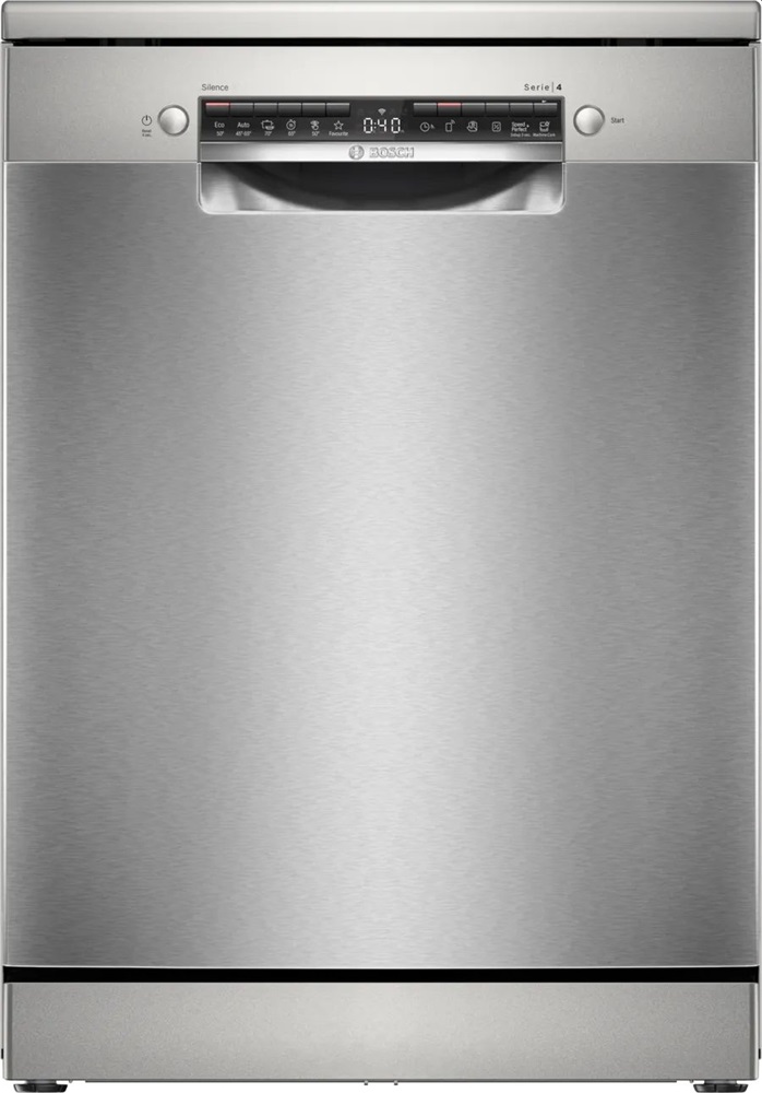 Bosch SMS4EVI04E inox, szabadonálló, programok száma:6, 13 terítékes mosogatógép