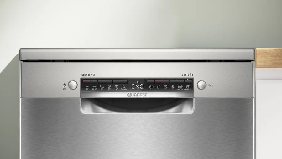 Bosch SMS4EVI08E inox, szabadonálló, programok száma:6, 14 terítékes mosogatógép