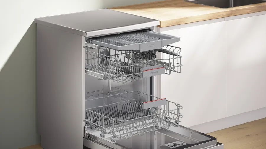 Bosch SMS4EVI08E inox, szabadonálló, programok száma:6, 14 terítékes mosogatógép