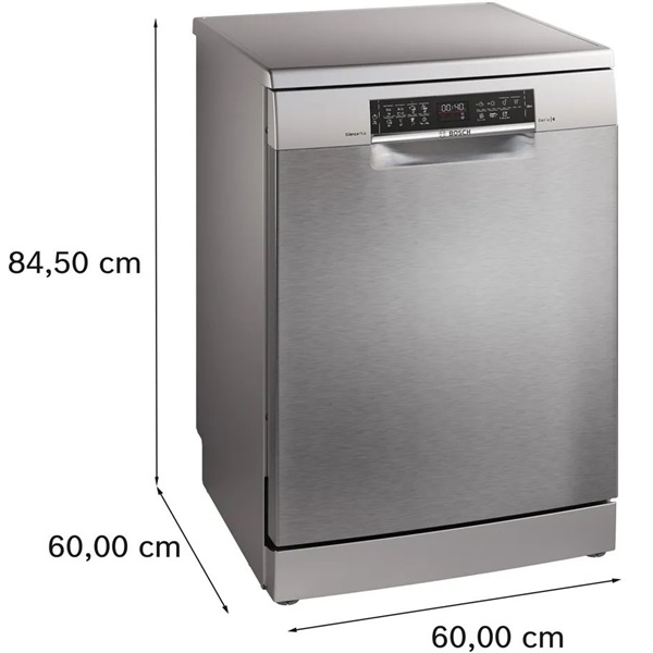 Bosch SMS6ECI12E inox, szabadonálló, programok száma:8, 14 terítékes mosogatógép