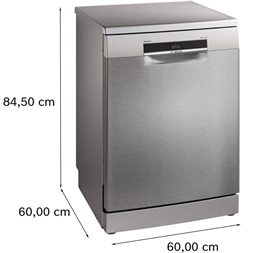 Bosch SMS6ECI15E inox, szabadonálló, programok száma:6, 14 terítékes mosogatógép