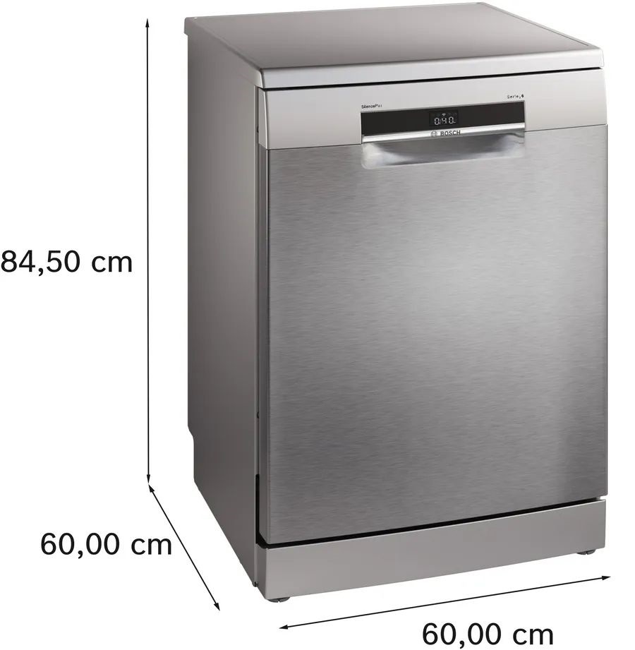 Bosch SMS6ECI15E inox, szabadonálló, programok száma:6, 14 terítékes mosogatógép