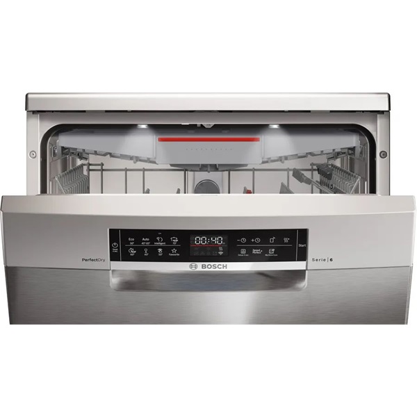 Bosch SMS6ZCI16E inox, szabadonálló, programok száma:8, 14 terítékes mosogatógép
