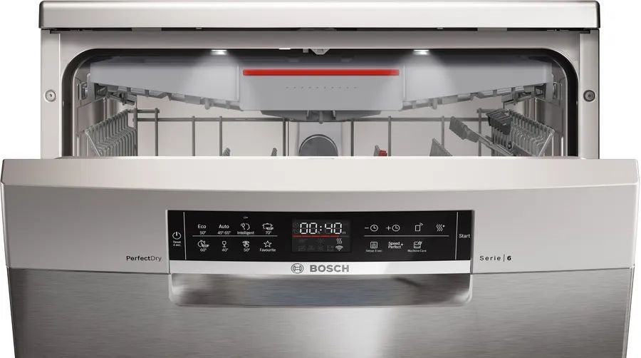 Bosch SMS6ZCI16E inox, szabadonálló, programok száma:8, 14 terítékes mosogatógép