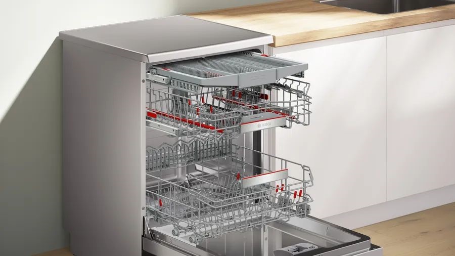 Bosch SMS8ECI02E inox, szabadonálló, programok száma:8, 14 terítékes mosogatógép