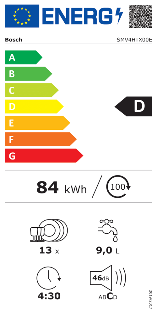 Bosch SMV4HTX00E programok száma: 6, beépíthető, 13 terítékes mosogatógép 