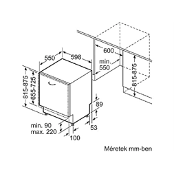 Bosch SMV4HTX00E programok száma: 6, beépíthető, 13 terítékes mosogatógép (Újszerű)