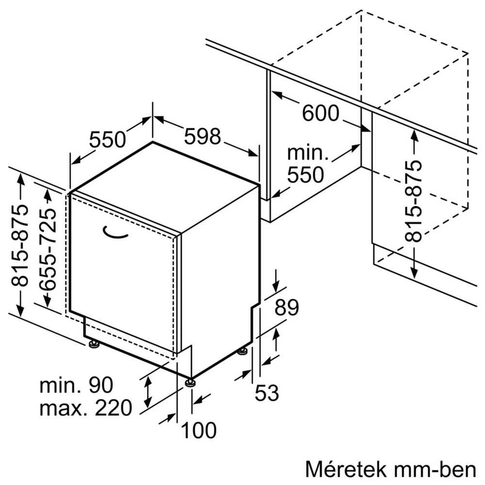 Bosch SMV4HVX33E programok száma: 13, beépíthető, 13 terítékes mosogatógép 
