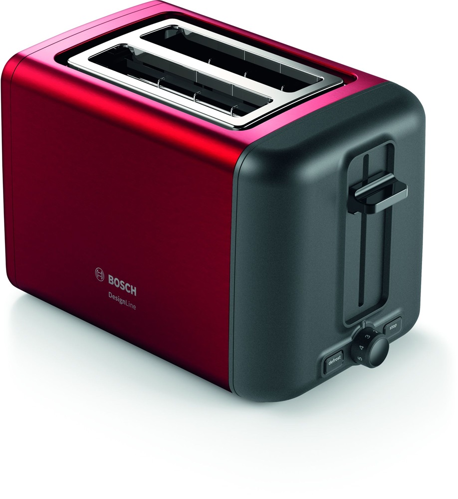 Bosch TAT3P424 DesignLine piros-fekete 2 szeletes kenyérpirító