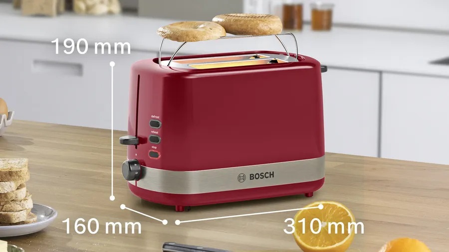 Bosch TAT6A514 piros 2 szeletes kenyérpirító