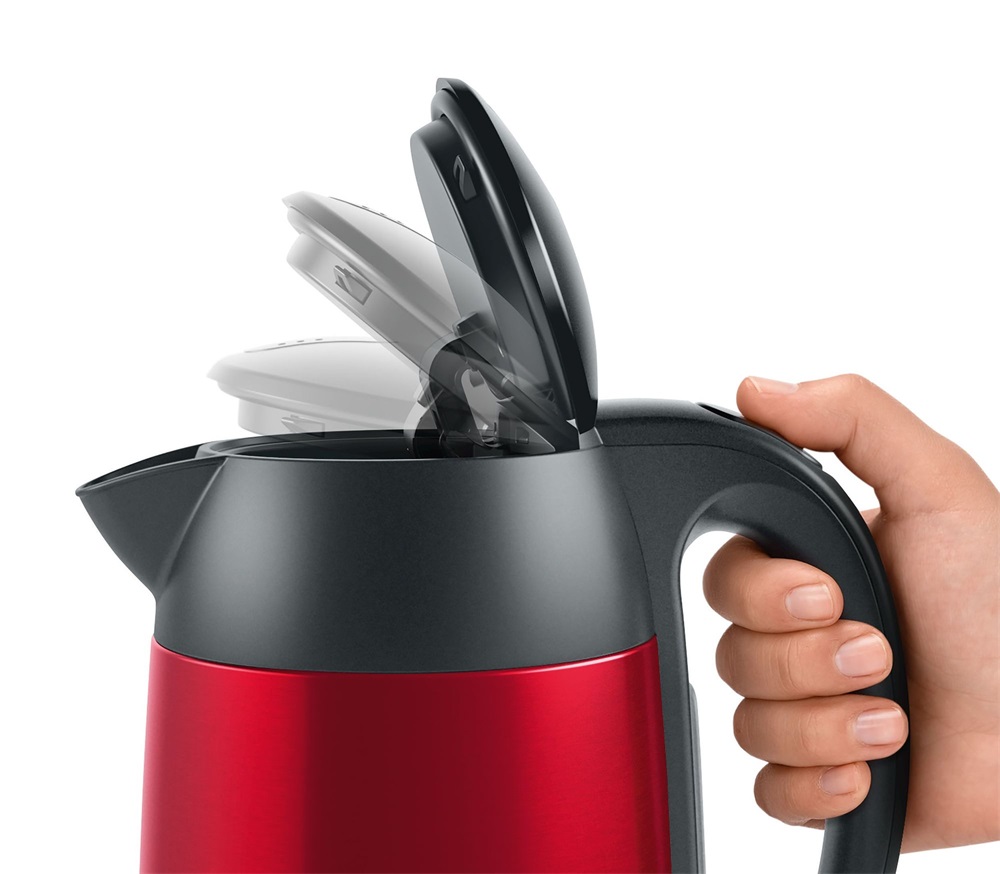 Bosch TWK3P424 DesignLine 1,7L-es piros-fekete vízforraló