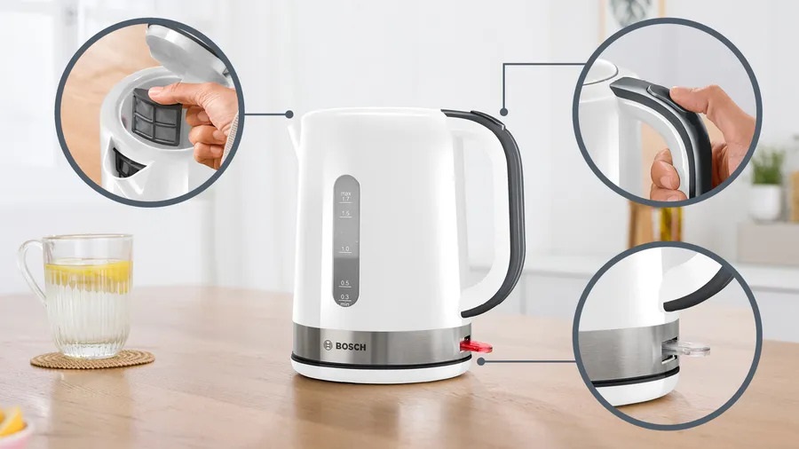 Bosch TWK6A511 1,7L-es fehér-szürke vízforraló