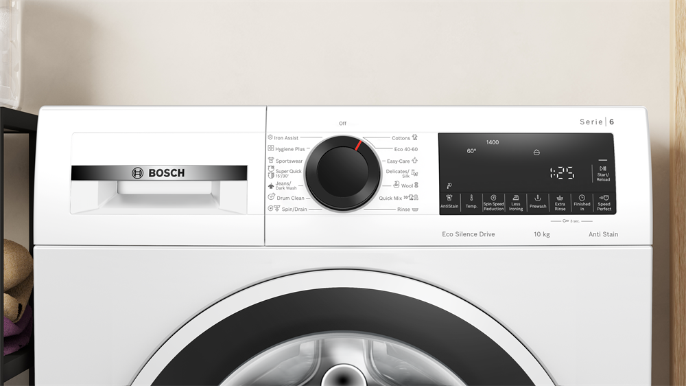 Bosch WGG2540NBY fehér, elöltöltős, max 1400ford,  10kg, gőzmosógép