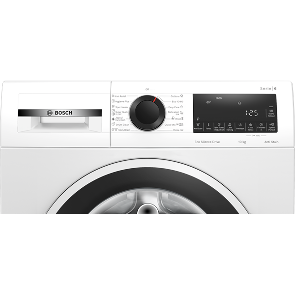 Bosch WGG2540NBY fehér, elöltöltős, max 1400ford,  10kg, gőzmosógép