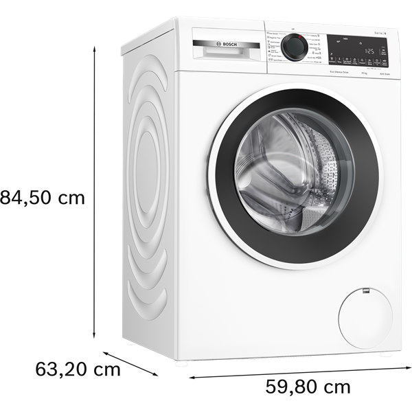 Bosch WGG2540NBY fehér, elöltöltős, max 1400ford,  10kg, gőzmosógép