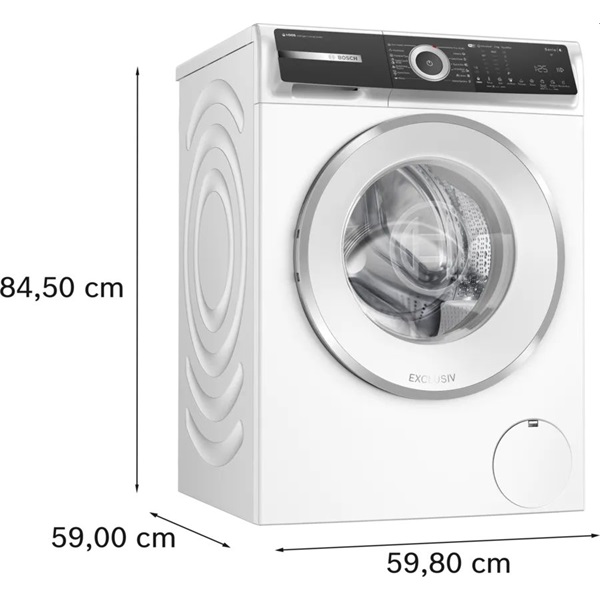 Bosch WGH256A0BY fehér-inox, elöltöltős, max.1600ford, 10kg, mosógép