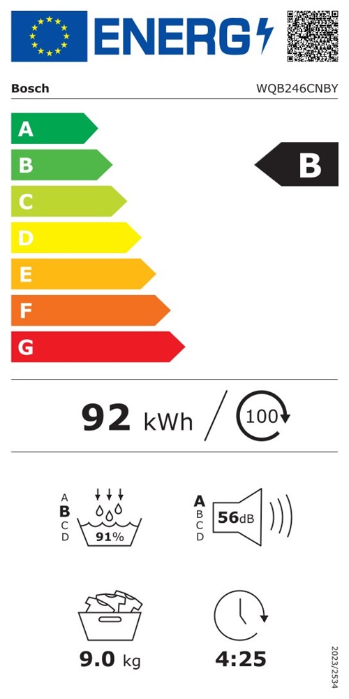 Bosch WQB246CNBY fehér, 9kg, hőszivattyús kondenzációs szárítógép