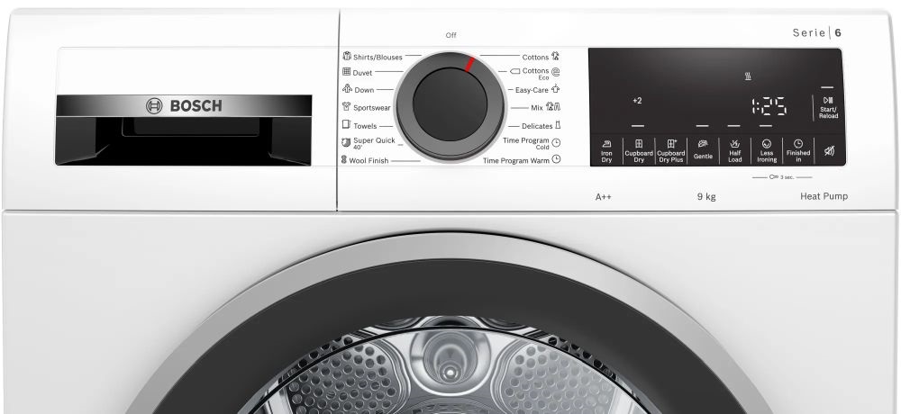 Bosch WQG24100BY fehér, 9 kg, hőszivattyús, szárítógép