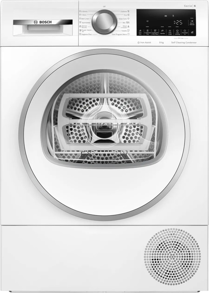 Bosch WQG245C0BY fehér-inox, 9kg, hőszivattyús kondenzációs szárítógép