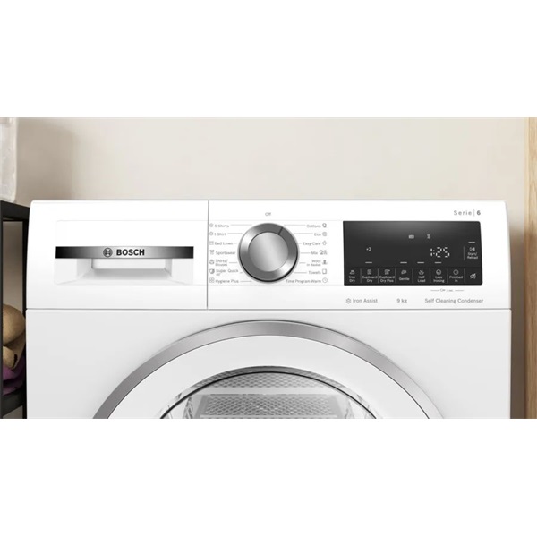 Bosch WQG245C0BY fehér-inox, 9kg, hőszivattyús kondenzációs szárítógép