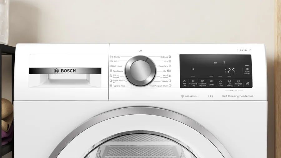Bosch WQG245C0BY fehér-inox, 9kg, hőszivattyús kondenzációs szárítógép