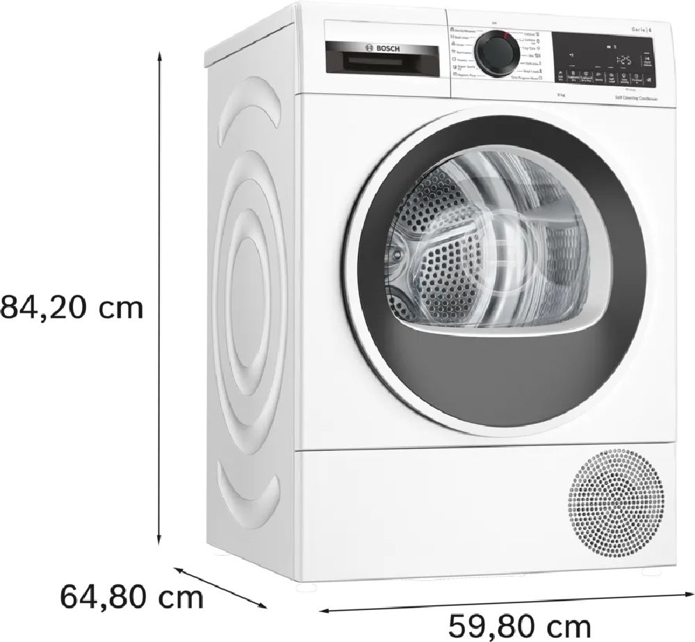 Bosch WQG245D4BY fehér, 9 kg, kondenzációs, szárítógép