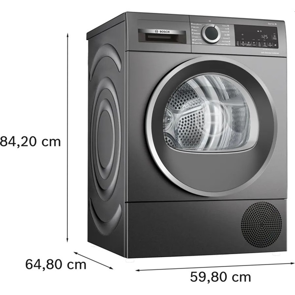 Bosch WQG245DREU sötétszürke, 9kg, hőszivattyús szárítógép