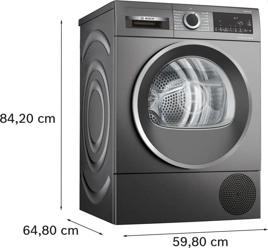 Bosch WQG245DREU sötétszürke, 9kg, hőszivattyús szárítógép