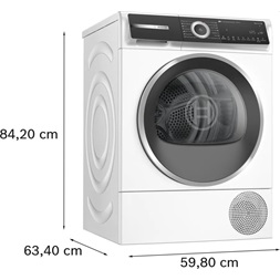 Bosch WQH245B4BY fehér-fekete, 9kg, hőszivattyús kondenzációs szárítógép