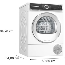 Bosch WQH246D3BY fehér-inox, 9kg, hőszivattyús szárítógép