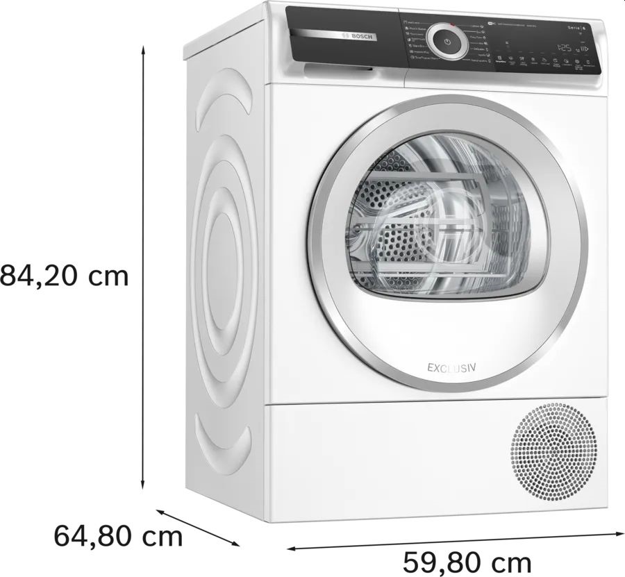 Bosch WQH246D3BY fehér-inox, 9kg, hőszivattyús szárítógép