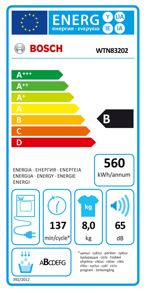 Bosch WTN83202 fehér, 8 kg, kondenzációs, szárítógép
