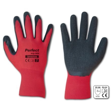 Bradas latex 11 FLASH GRIP piros védőkesztyű