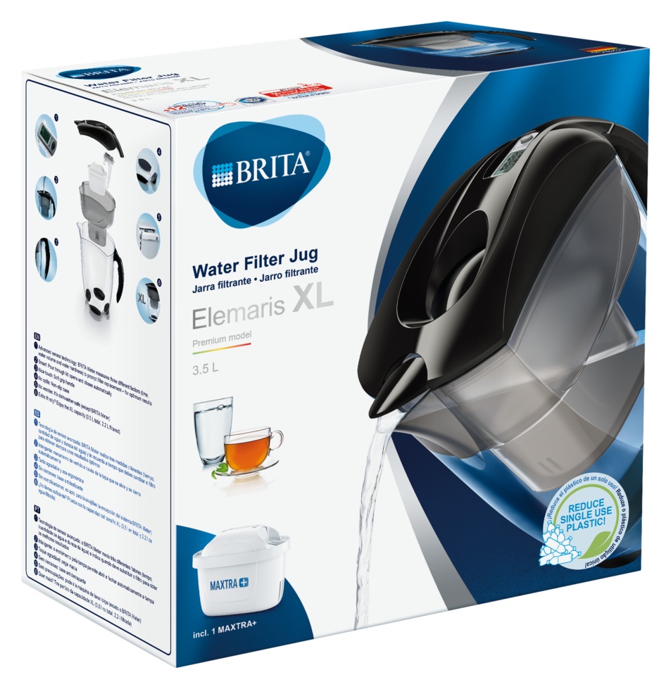 Brita BRH1039950 Elemaris XL Maxtra+ 3,5l fekete vízszűrő kancsó