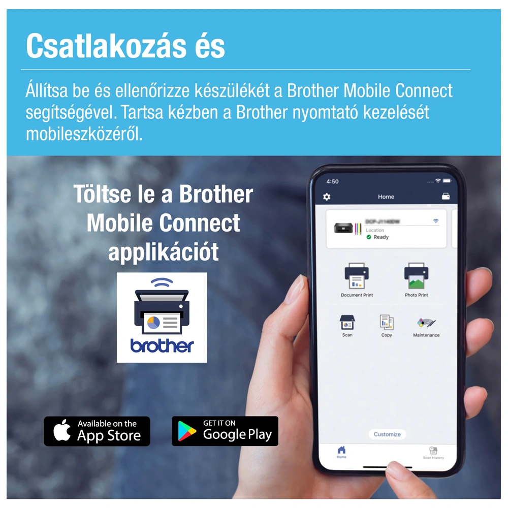 Brother DCP-T535W (A4, 16 lap/perc, WiFi/USB, 6000x1200dpi, duplex, 128MB) színes multifunkciós tintasugaras nyomtató