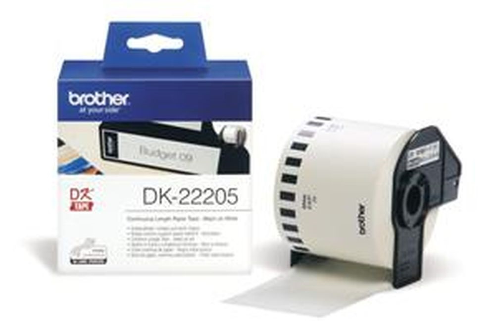 Brother DK-22205 62mmx30,48m fehér/fekete papírszalag