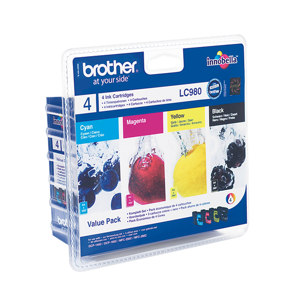 Brother LC980VALBP 300 oldal cián/magenta/sárga - 260 oldal fekete tintapatron csomag